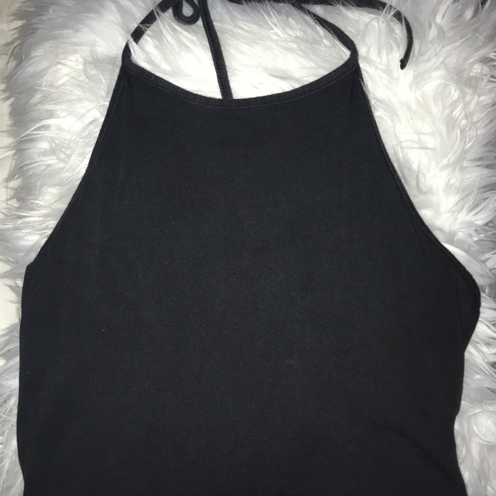 Brandy Melville Black tie around halter top